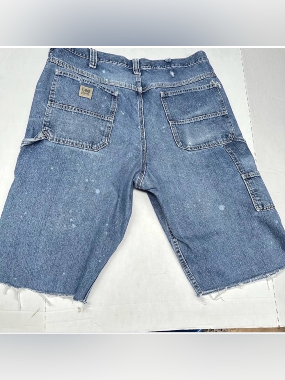 Vintage Lee Jean shorts carpenter Jorts Cut Off paint spatter 38 men’s